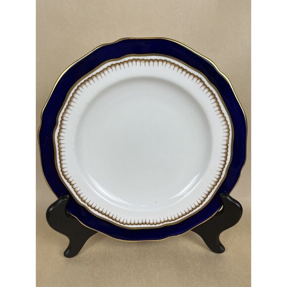 2 HTF Antique Spode Copeland Cobalt Blue Gold Trim R7767 Salad Plate 7 3/4” - Picture 2 of 12